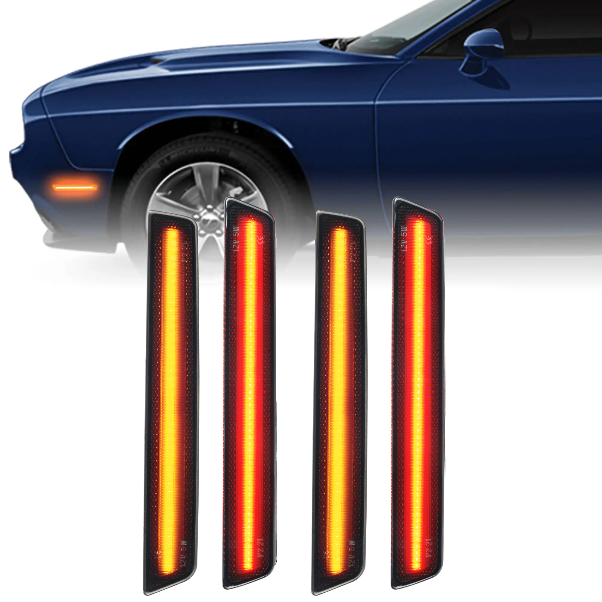 9860-020 - 2015-2018 Dodge Challenger ORACLE Concept Sidemarker Set - Tinted - No Paint